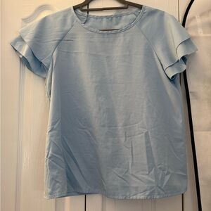 SHEIN Sky Blue Short Sleeve Top